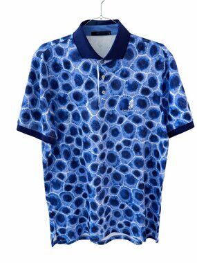 EUC Greyson Chileno Bay Golf Club Blue Tie-Dye Circles Polo